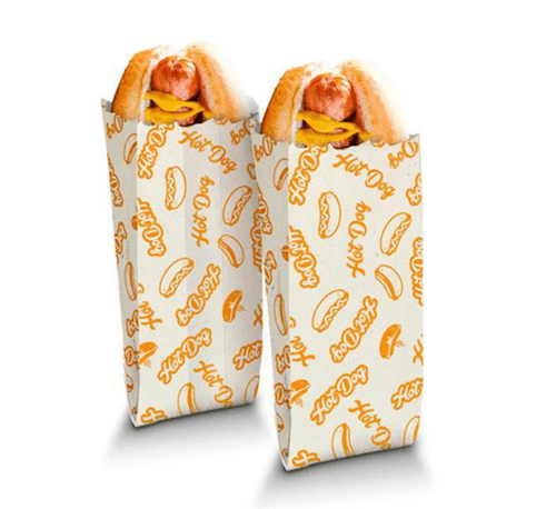SACO PAPEL ESTAMPADO HOT DOG TAMANHO P 50 UN