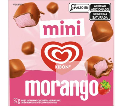 SORVETE  KIBON  MINI 92G MORANGO