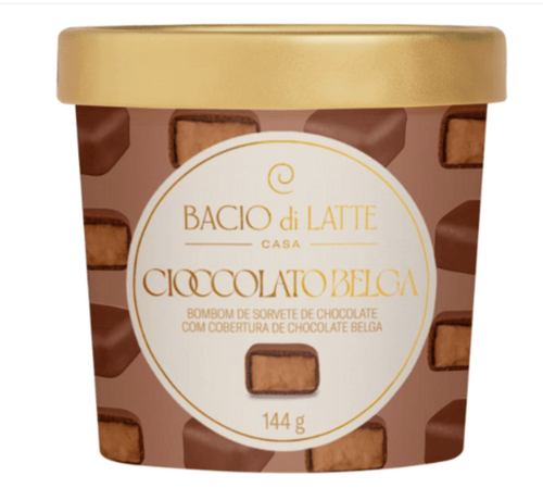 BOMBOM DE SORVETE BACIO DI LATTE 144G CIOCCOLATO BELGA