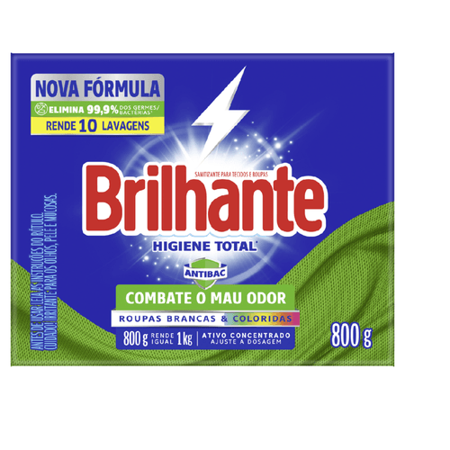 DETERGENTE PO BRILHANTE CARTUCHO  800G ANTIBACTERIANO