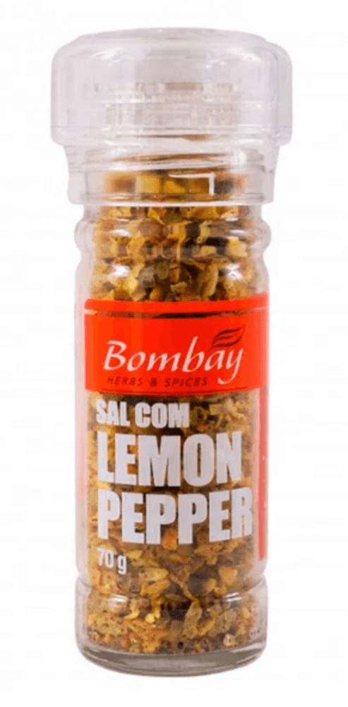 Sal com Moedor Lemon Pepper Bombay Herbs & Spices Vidro 70g