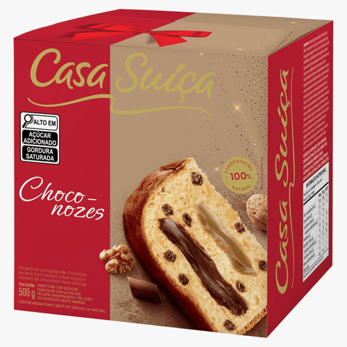 PANETTONE CASA SUIÇA RECH CHOCO-NOZES 500G