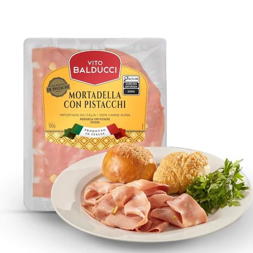 Mortadela com Pistache Fatiada Vito Balducci 100g