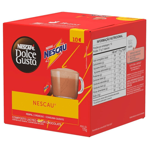 Achocolatado em Cápsula NESCAFÉ DOLCE GUSTO Sabor Nescau 10 Cápsulas