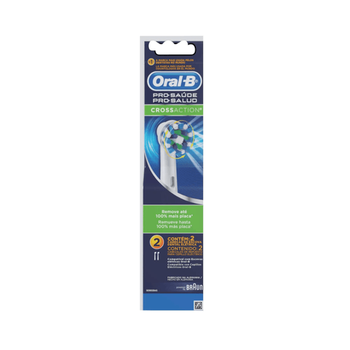 Refil Escova Dental Elétrica CrossAction Pro Series Advanced Clean Oral B 2un