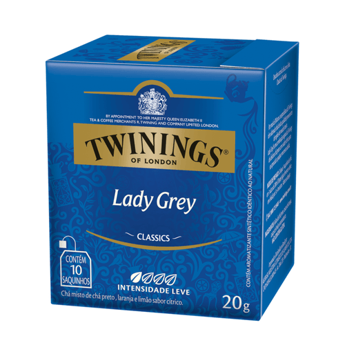 Chá Ervas Inglês Twining Lady Grey Lata Com 15 Saquinhos 30g