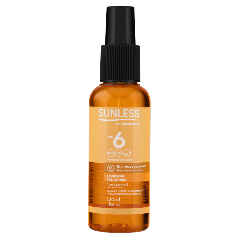 Bronzeador-Oleo-de-Cenoura-com-Vitamina-E-Sunless-Frasco-120ml-Spray