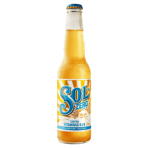 Cerveja Pilsen Zero Álcool Sol Garrafa 330ml