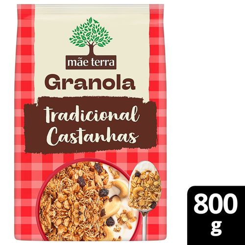 Granola Tradicional com Castanhas Brasileiras Mãe Terra Pacote 800g