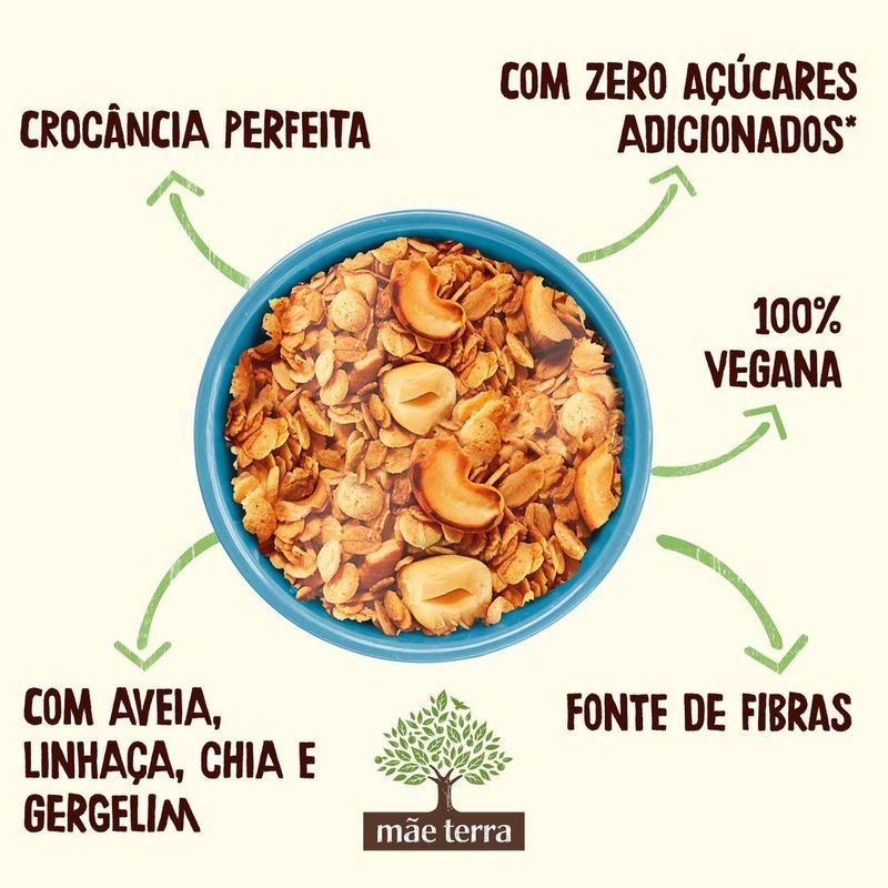 Granola-Tradicional-Zero-Acucar-Mae-Terra-Pacote-250g