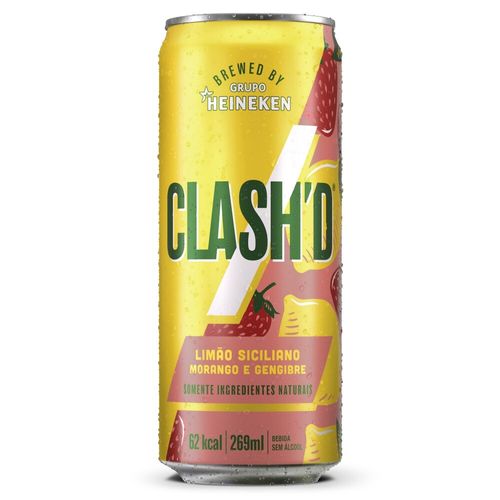 Refrigerante Limão Siciliano, Morango e Gengibre Clash'd Lata 269ml