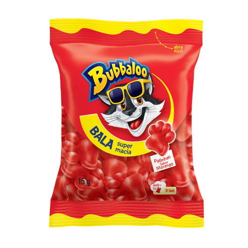Bala Macia Bubbaloo Morango 15g