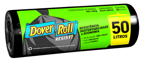 Saco para Lixo 50l Dover Roll Resist 20 Unidades