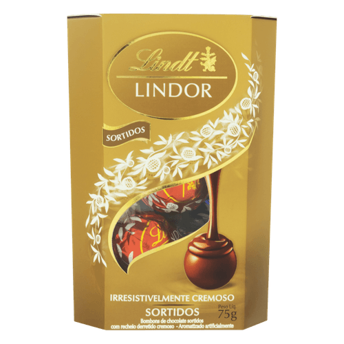 Caixa de Bombons Chocolate Lindt Lindor Sortidos 75g Com 6 unidades