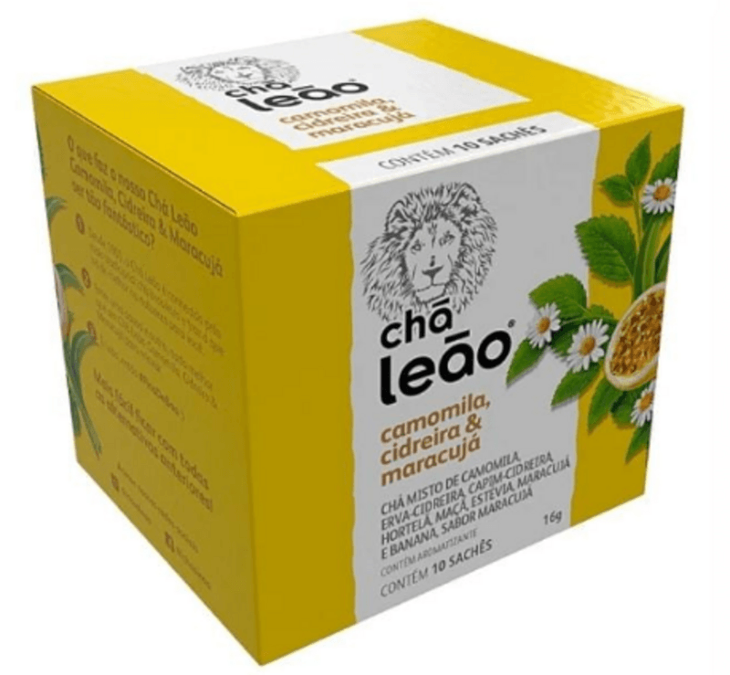 Cha-Misto-de-Camomila-Erva-Cidreira-Capim-Cidreira-Hortela-Maca-Estevia-Maracuja-e-Banana-Cha-Leao-Caixa-16g-10-Unidades