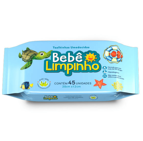 Toalha Umedecida Bebê Limpinho Premium 40 Unidades