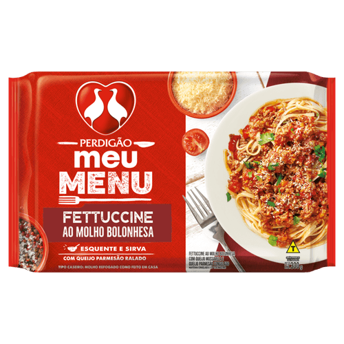 Fettuccine Ao Molho Bolonhesa Com Queijo Parmesão Ralado Perdigão Meu Menu Pacote 300G