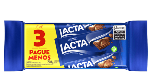 Chocolate Ao Leite Lacta Multipack 240g