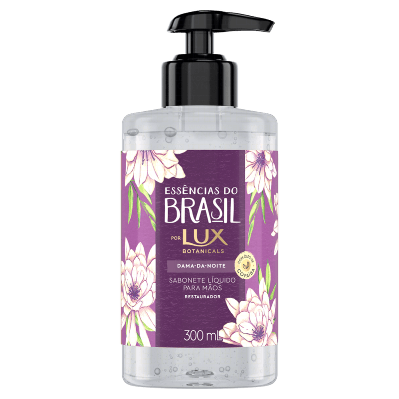 Sabonete-Liquido-Restaurador-para-as-Maos-Dama-da-Noite-Lux-Botanicals-Essencias-do-Brasil-Frasco-300ml