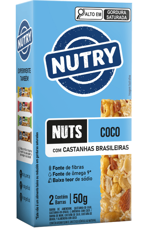 BARRA NUTS NUTRY 50G-CX C/2UN -