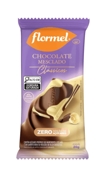 CHOCOLATE FLORMEL CLAS 20G -TA MESCLADO ZERO AÇUCAR
