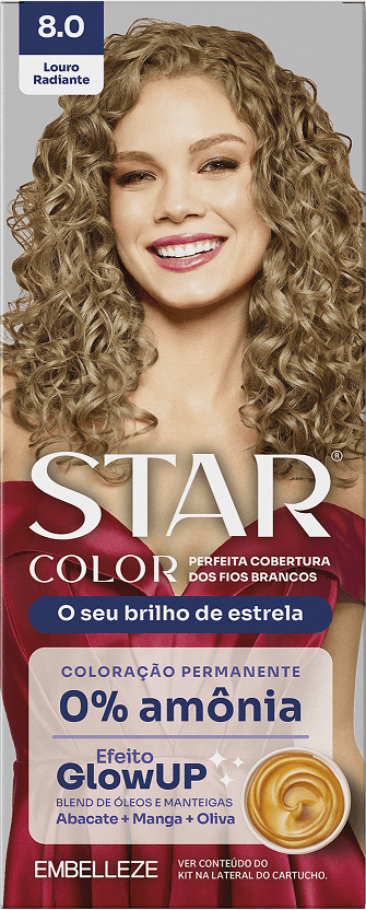 TINT PERM STAR COLOR LOURO RADIANTE 8.0