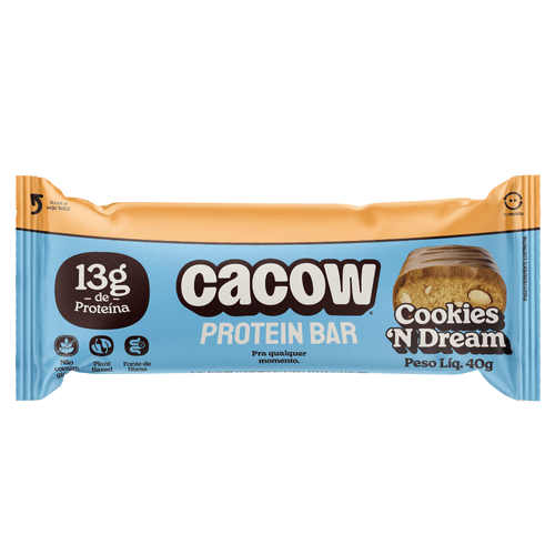 BARRA PROTEINA VEGANA CACOW 40G  COOKIES N'CREAM