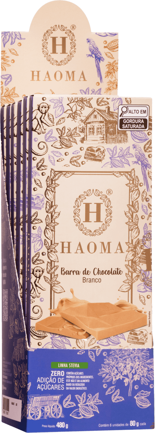 CHOCOLATE HAOMA 80G COM STEVIA 56% CACAU