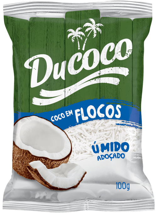 Coco Ralado Úmido Adoçado Em Flocos Ducoco Pacote 100g