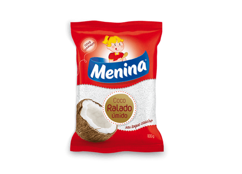 Coco Ralado Úmido Adoçado Em Flocos Menina Pacote 100g