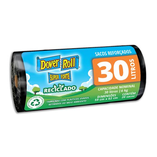Saco para Lixo Reforçado 30l Dover Roll Super Forte 30 Unidades