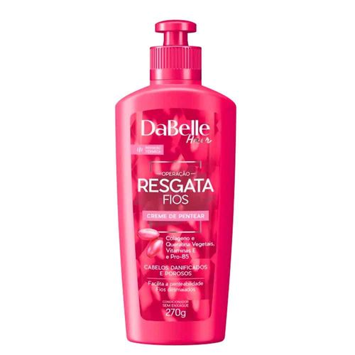 Condicionador Creme para Pentear Queratina Vegetal, Proteína da Quinoa e Colágeno Vegetal DaBelle Hair Intense Resgata Fios Frasco 275g