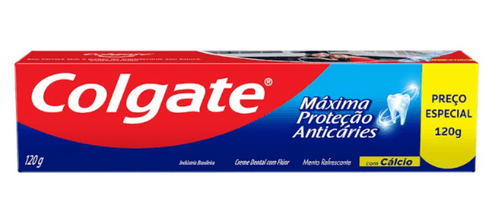 Creme Dental com Flúor e Cálcio Menta Refrescante Colgate Máxima Proteção Anticáries Caixa 120g Preço Especial