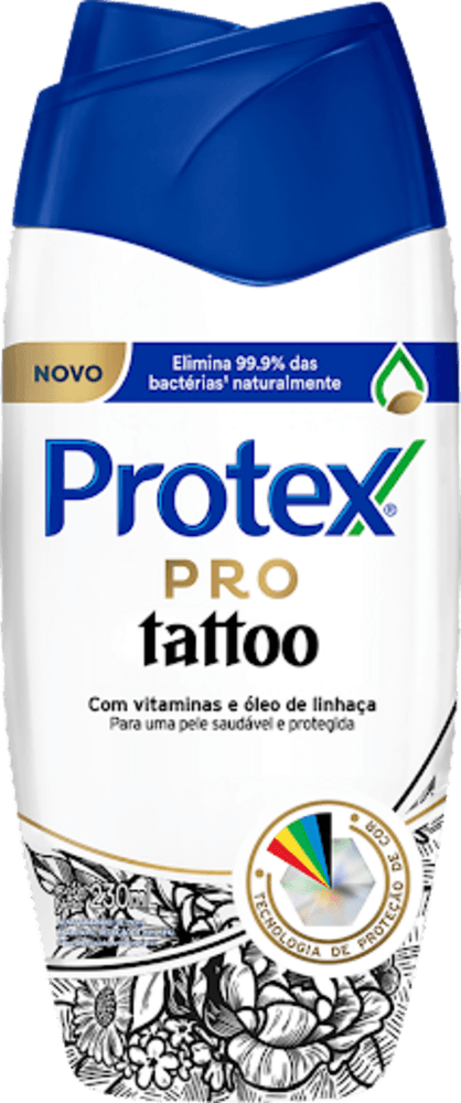 Sabonete-Liquido-Antibacteriano-com-Vitaminas-e-Oleo-de-Linhaca-Protex-Pro-Tattoo-Frasco-230ml