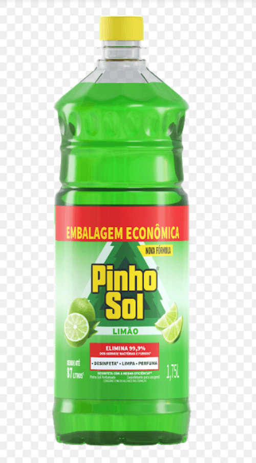 Desinfetante para Uso Geral Perfumado Limão Pinho Sol Frasco 1,75l Embalagem Econômica