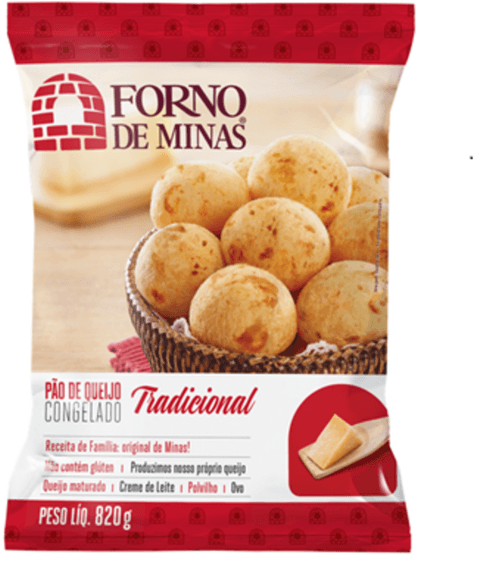 Pão de Queijo Congelado Tradicional Forno de Minas Pacote 820g