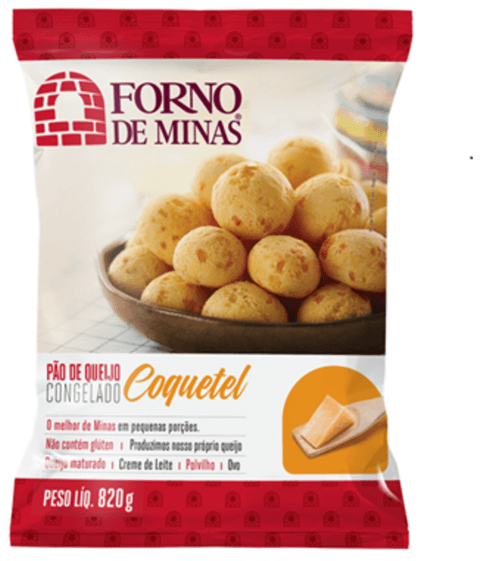 Pão de Queijo Congelado Coquetel Forno de Minas Pacote 820g