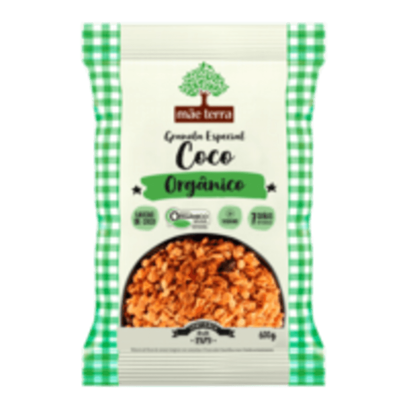 Mistura-de-Flocos-de-Cereais-Integrais-Granola-Organica-com-Castanhas-e-Frutas-Baunilha-e-Coco-Mae-Terra-Pacote-600g