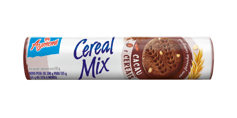 Biscoito-Integral-Cacau-e-Cereais-Aymore-Cereal-Mix-Pacote-135g