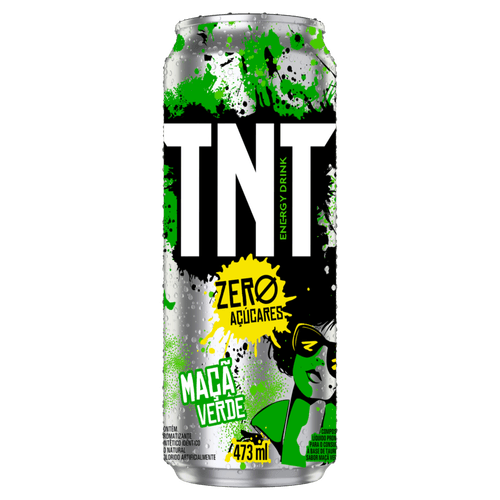 Composto Energético Líquido à Base de Taurina Maçã-Verde Zero Açúcar TNT Lata 473ml
