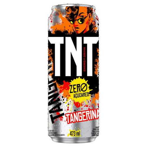 Composto Energético Líquido à Base de Taurina Tangerina Zero Açúcar TNT Lata 473ml