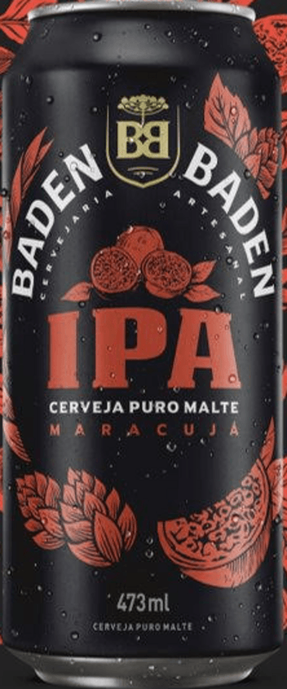 Cerveja IPA India Pale Ale Puro Malte Maracujá Baden Baden Lata 473ml
