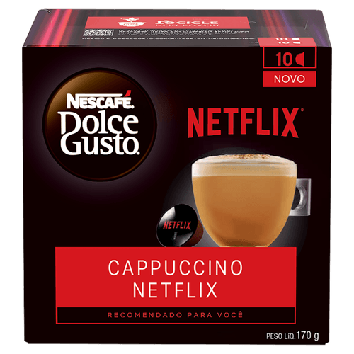Mistura para Preparo de Bebida Cappuccino em Cápsula Gengibre Netflix Nescafé Dolce Gusto Caixa 170g 10 Unidades de 17g Cada