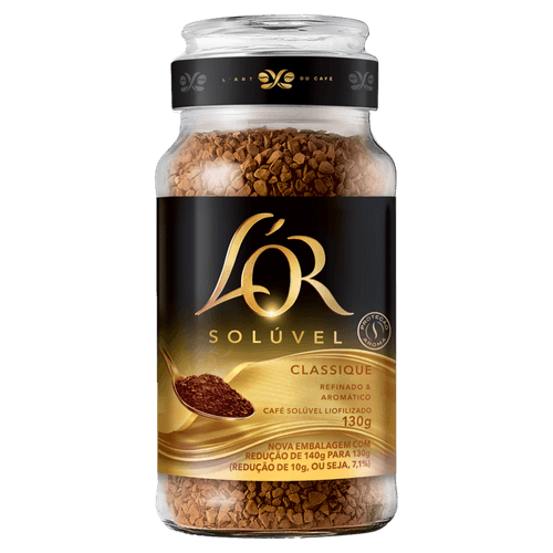 Café Solúvel Liofilizado Classique Refinado & Aromático L'or Vidro 130g