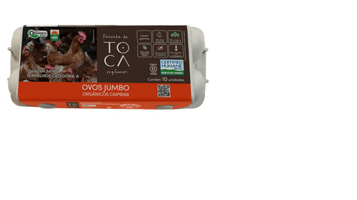 Ovos Vermelhos Jumbo Orgânicos Fazenda da Toca com 10 Unidades