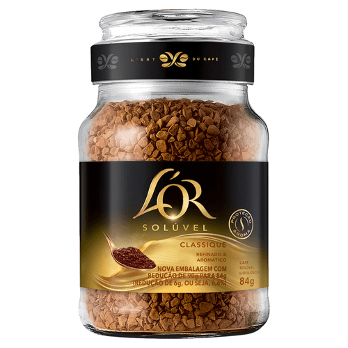 Café Solúvel Liofilizado Classique Refinado & Aromático L'or Vidro 84g
