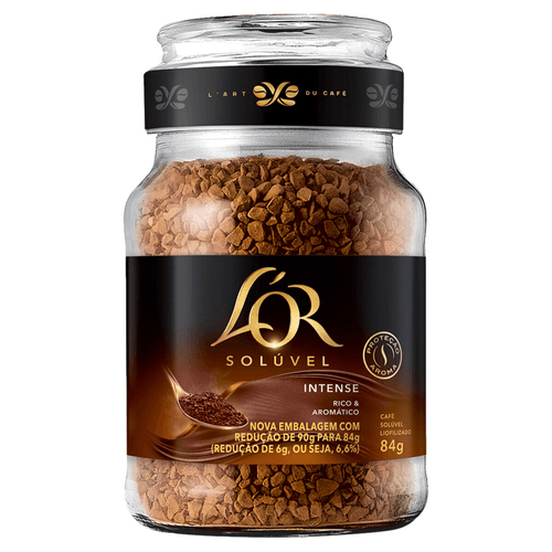 Café Solúvel Liofilizado Intense Rico & Aromático L'or Vidro 84g