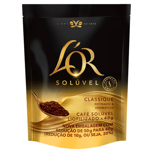 Café Solúvel Liofilizado Classique Refinado & Aromático L'or Sachê 40g