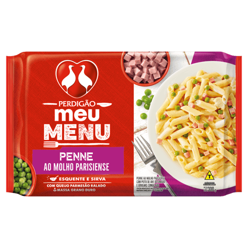Penne Ao Molho Parisiense Com Queijo Parmesão Ralado Perdigão Pacote 300G