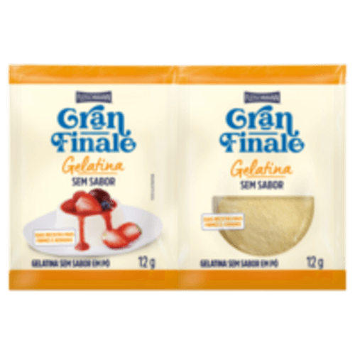 Gelatina Pó sem Sabor Fleischmann Gran Finale Pacote 2 Unidades 12g Cada